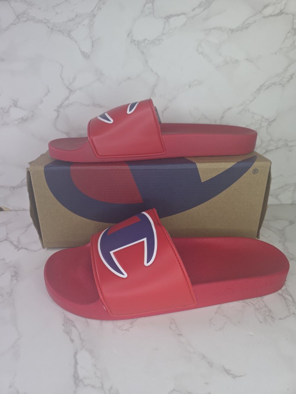 Champion Slide IPO Slides Red CM100076M Men Size 12